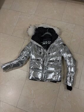 JET SET St. Moritz Luxury Silver Ski Jacket